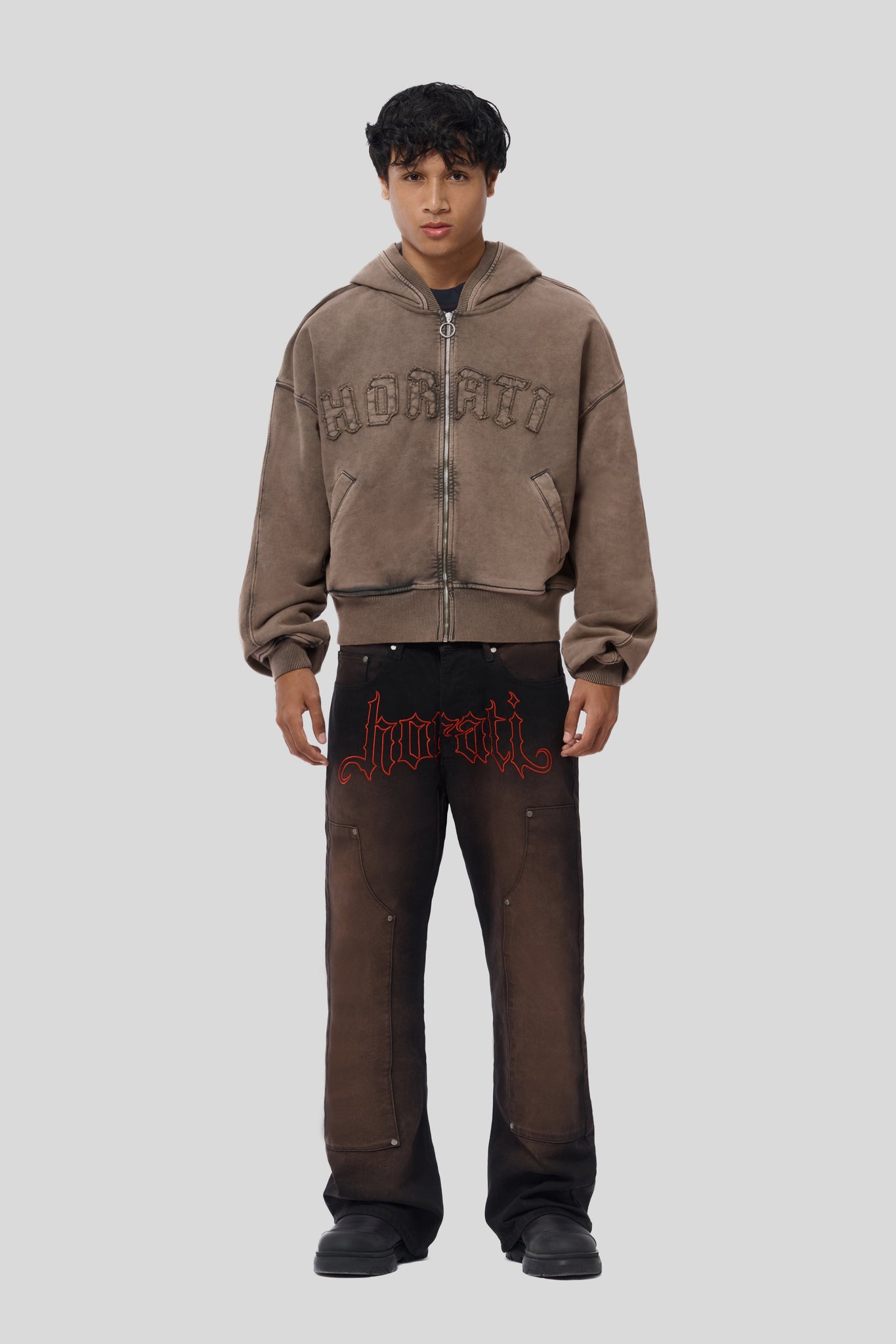 RED Flared Jeans — Black/Red - HORATI