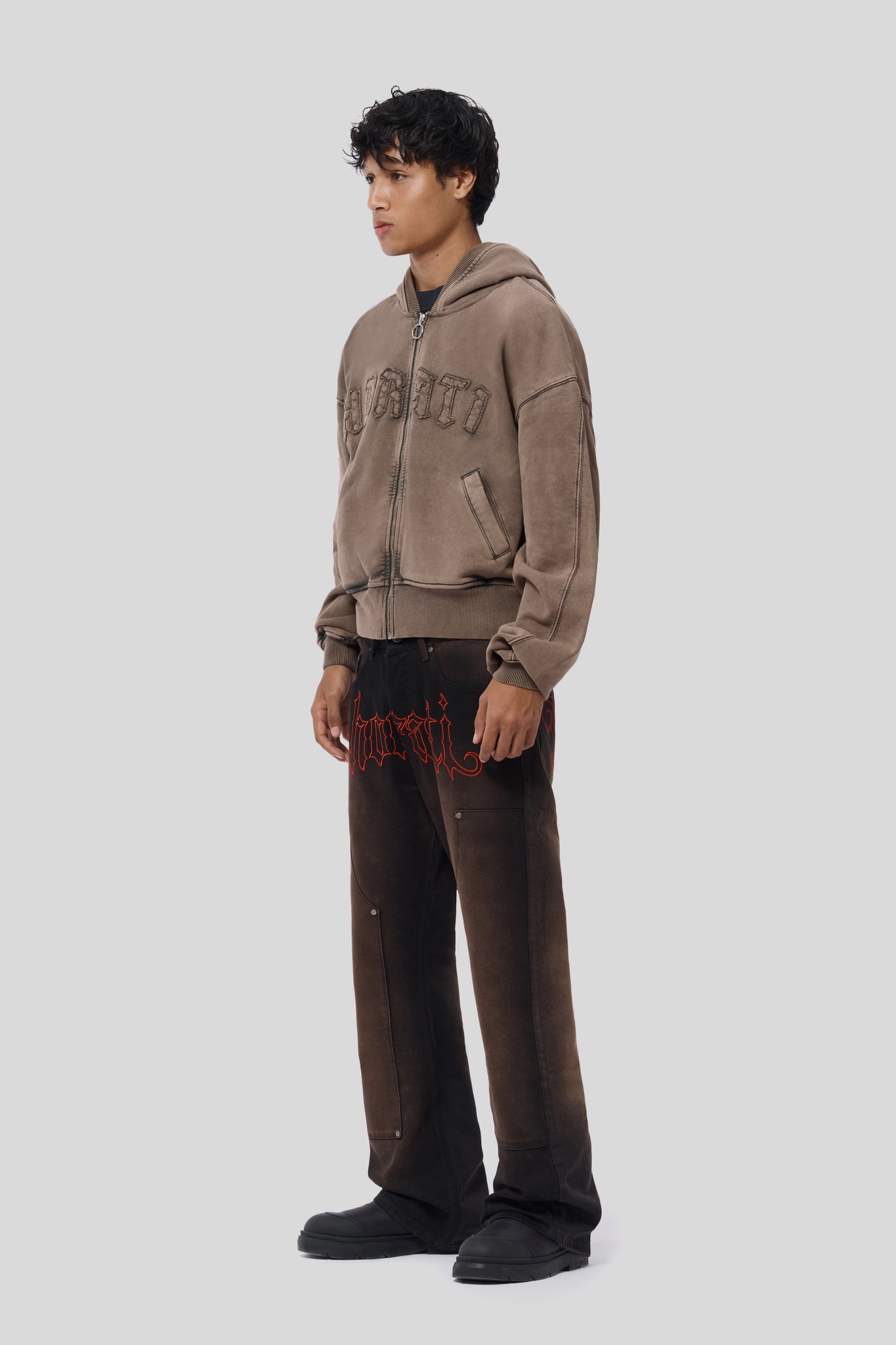 Cropped Zip Hoodie — Rust - HORATI