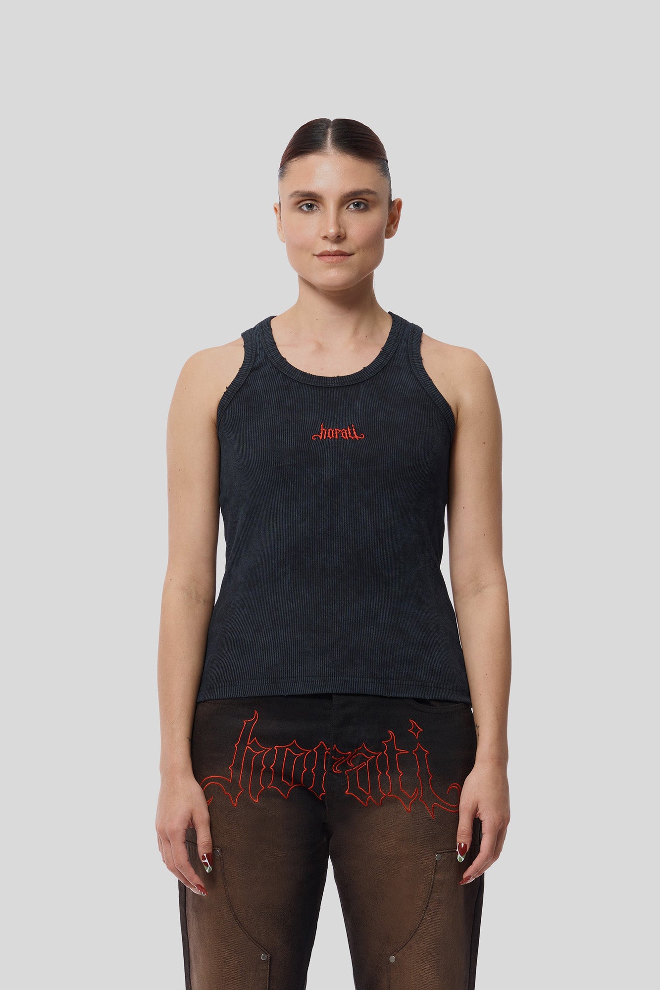 RED Tank Top — Washed Grey - HORATI