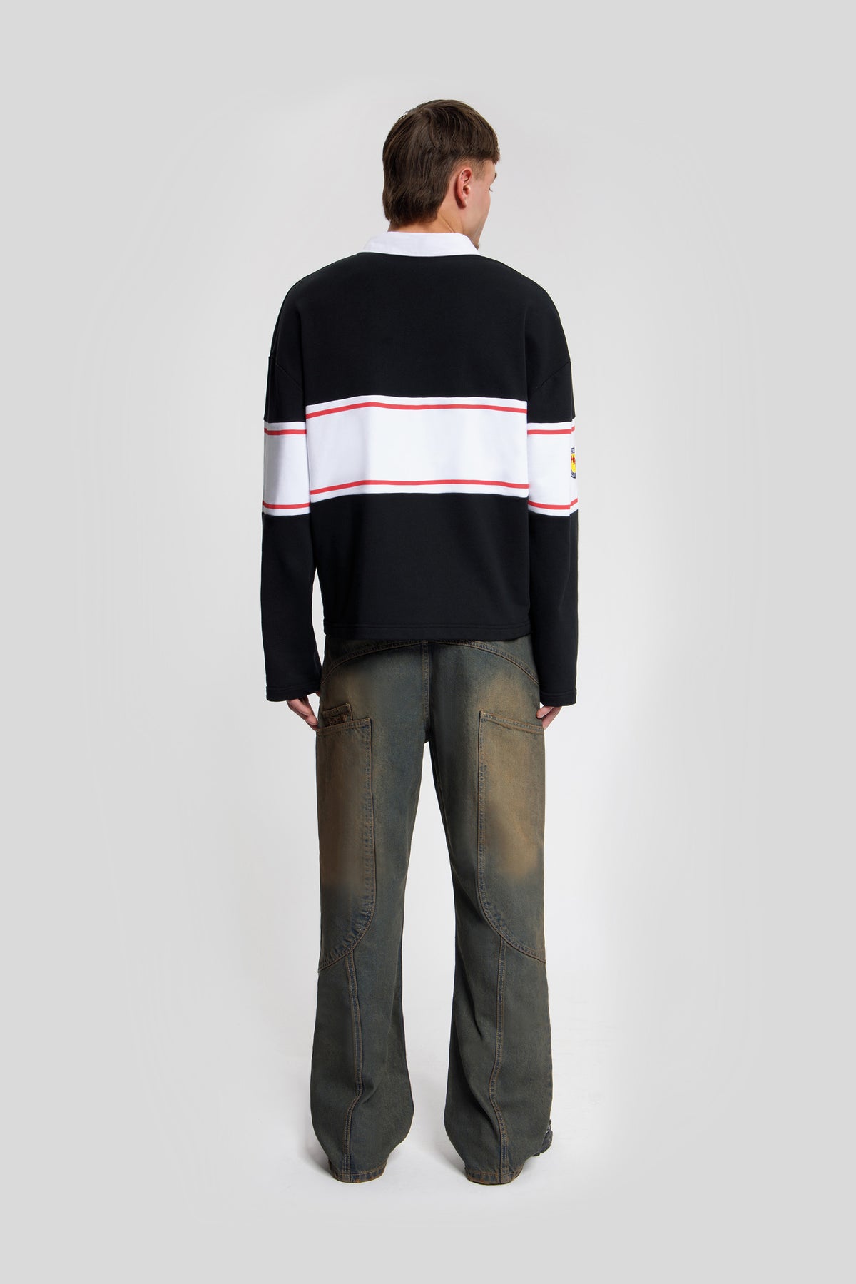 College Longsleeve Polo — Black - HORATI