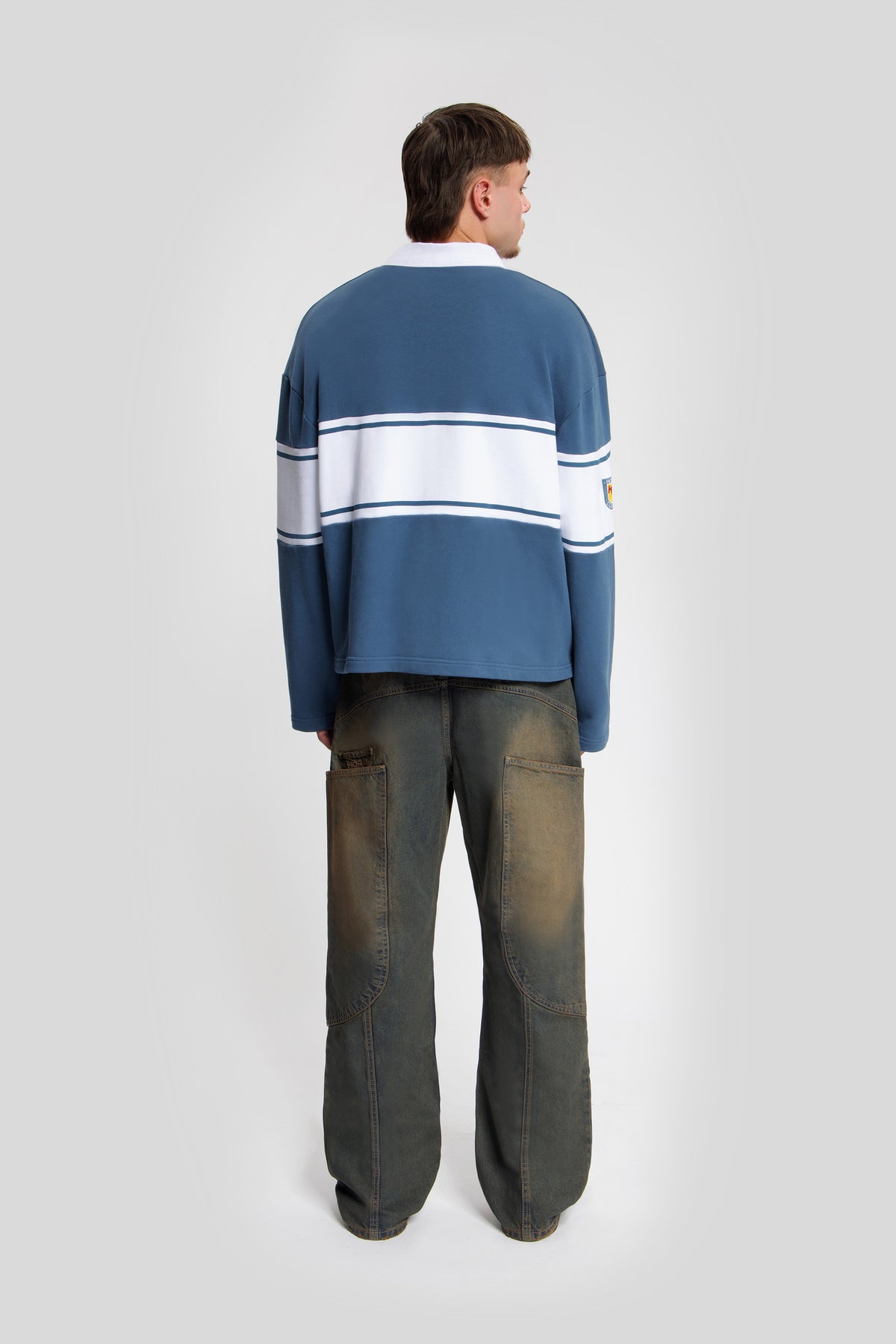 College Longsleeve Polo — Blue - HORATI