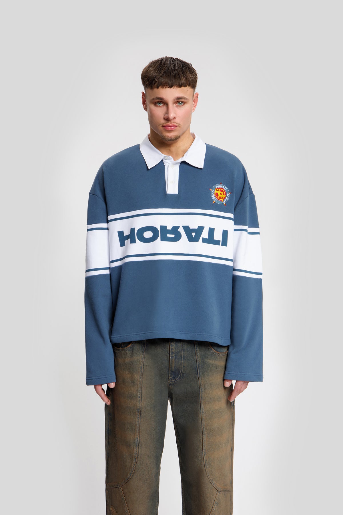 College Longsleeve Polo — Blue - HORATI