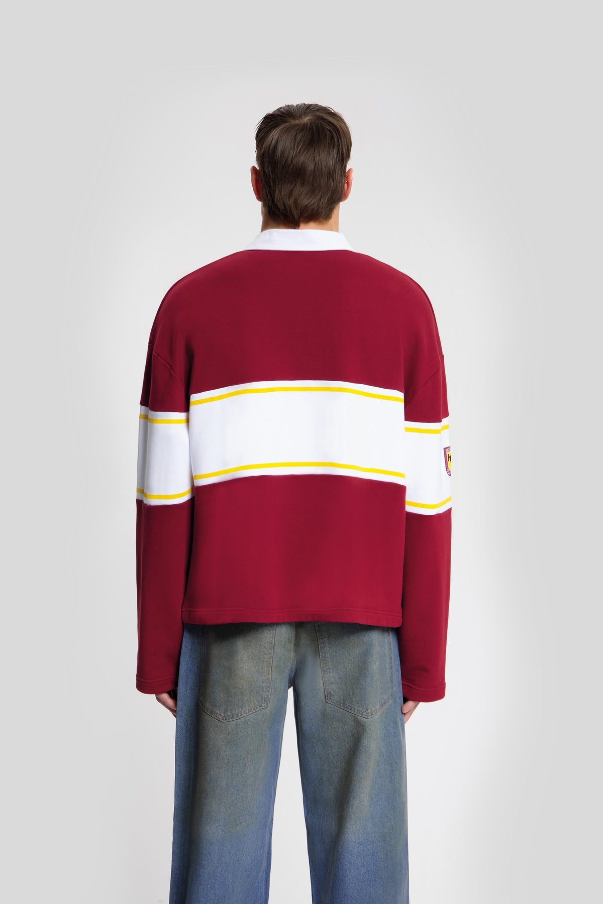 College Longsleeve Polo — Burgundy - HORATI