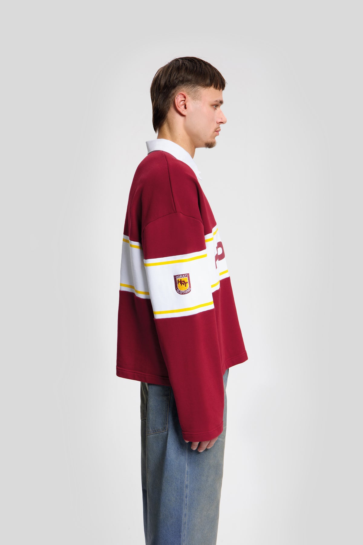 College Longsleeve Polo — Burgundy - HORATI