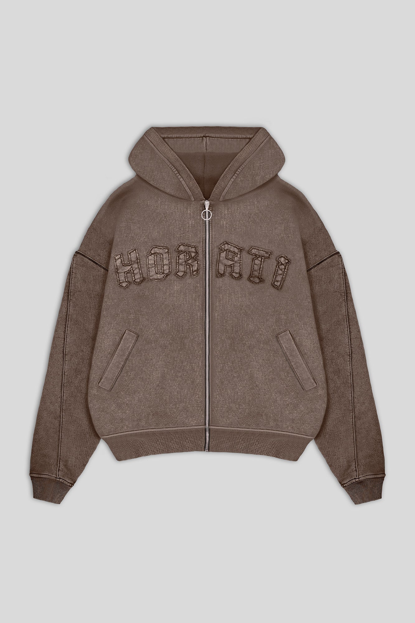 Cropped Zip Hoodie — Rust - HORATI