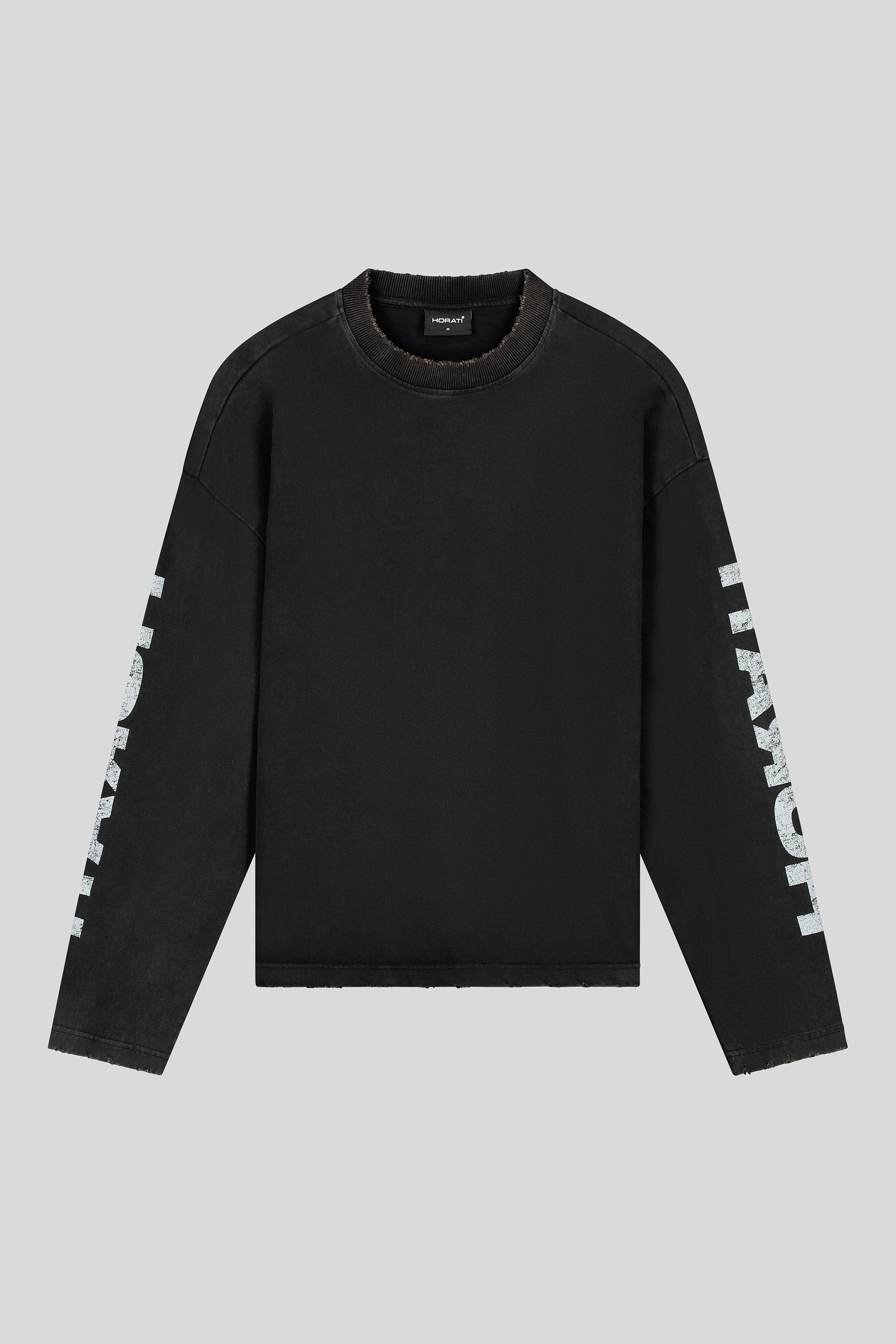 Zwarte Distressed Longsleeve Boxy Fit Horati – HORATI