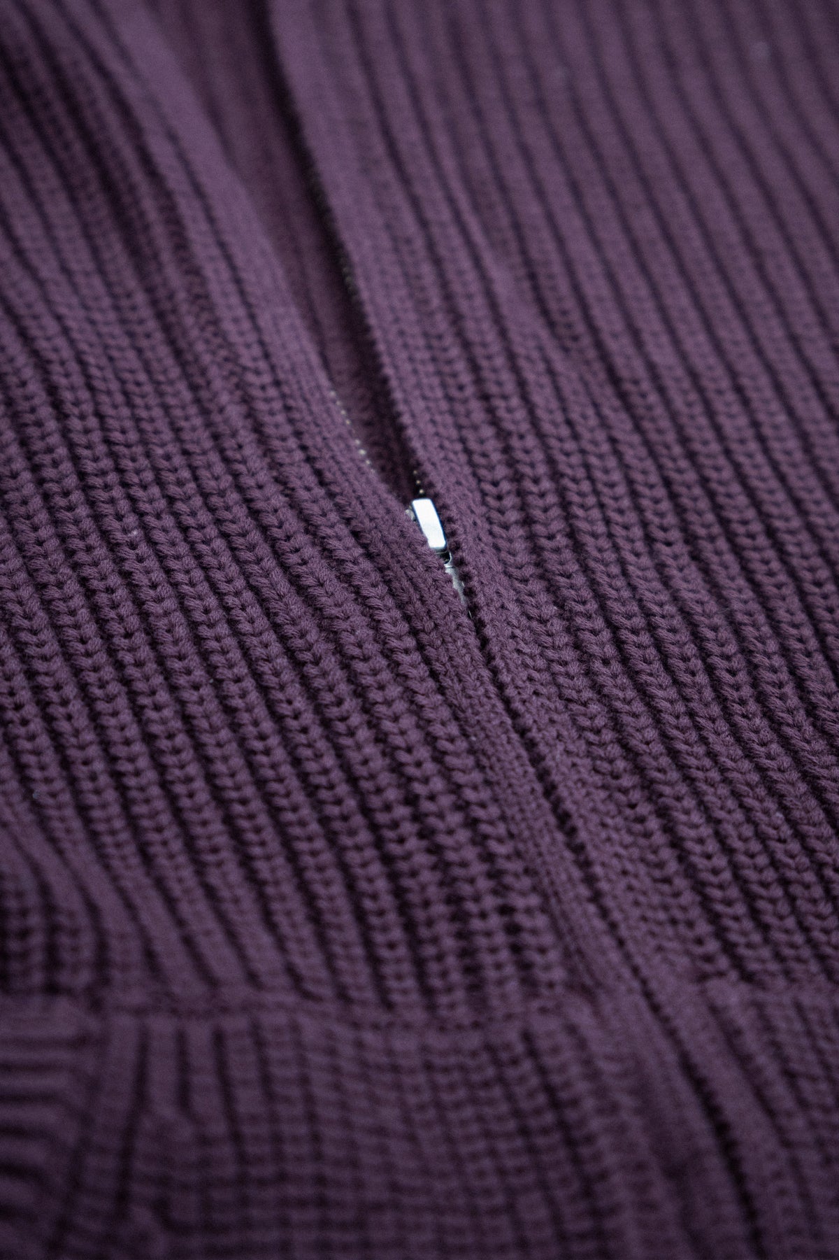 Double-Zip Knit Hoodie — Aubergine - HORATI