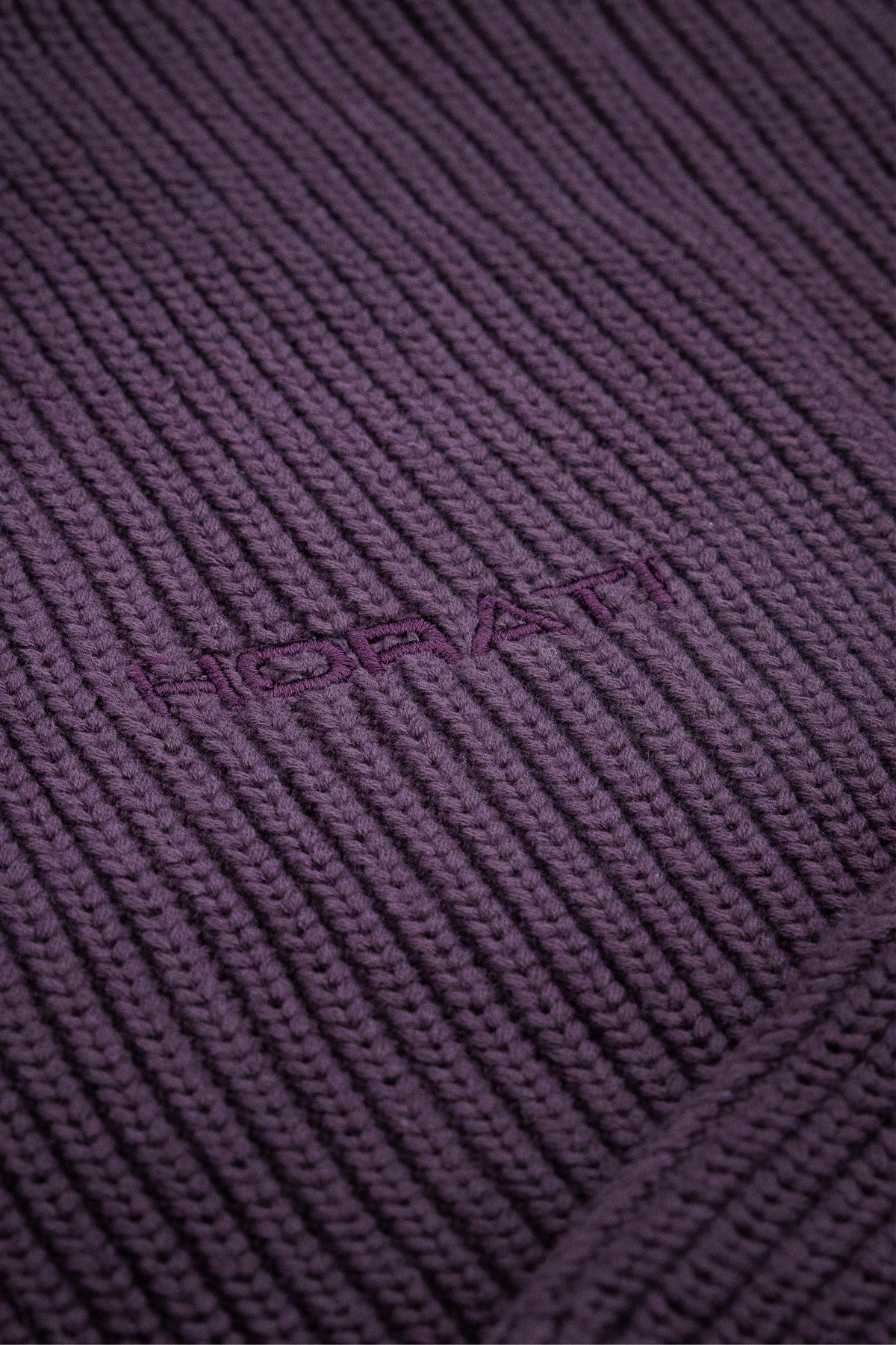 Double-Zip Knit Hoodie — Aubergine - HORATI