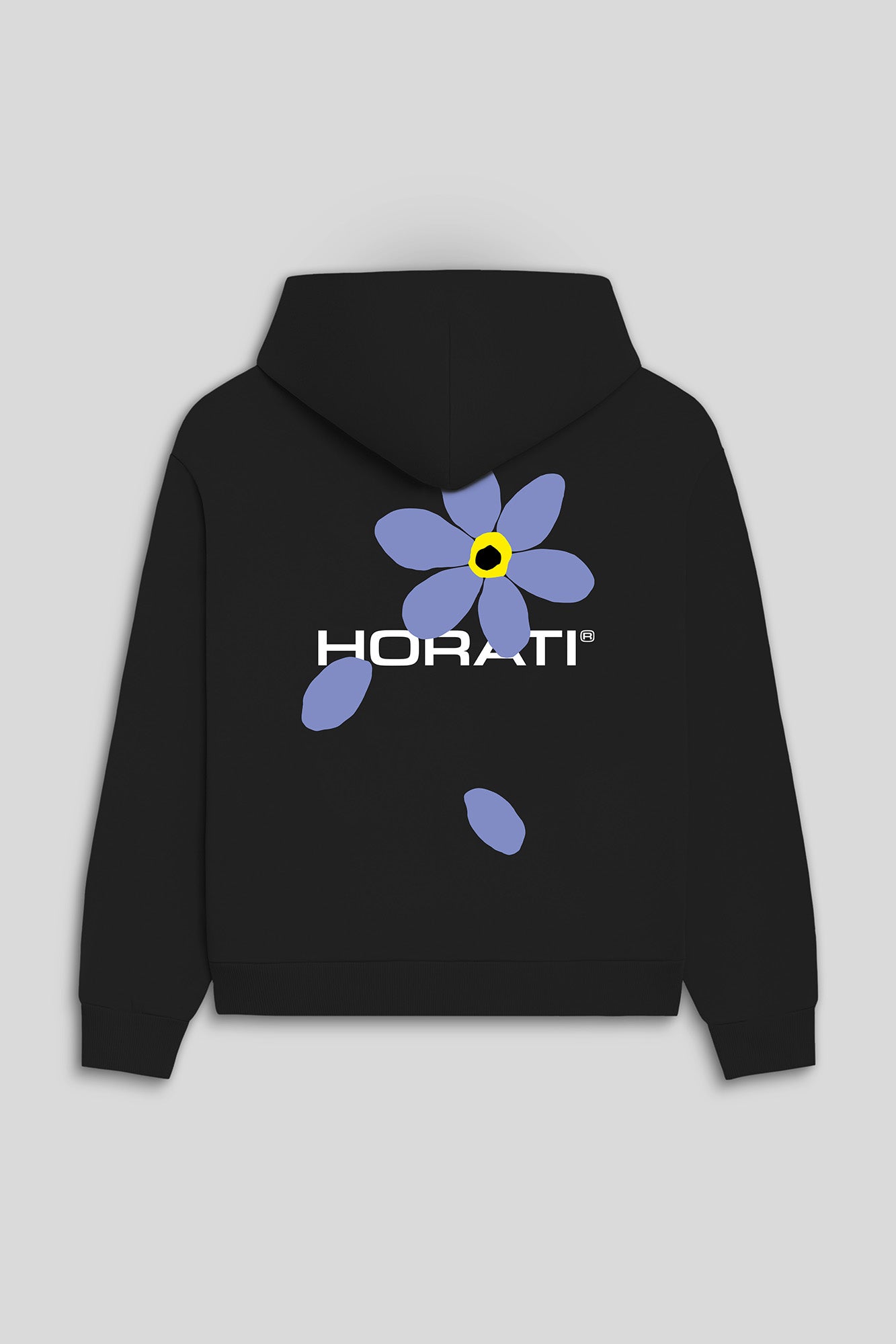 Flower Oversized Hoodie — Black - HORATI