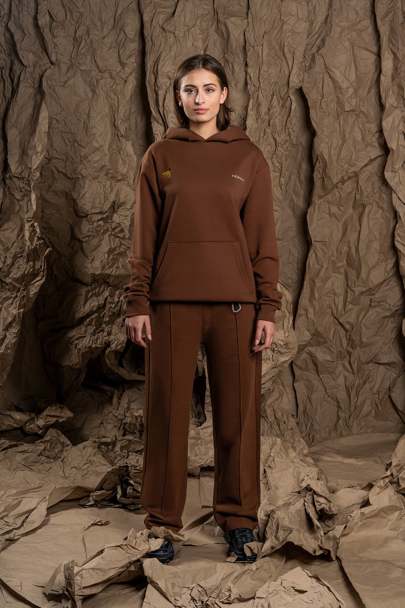 Flower Track Pants — Chocolate