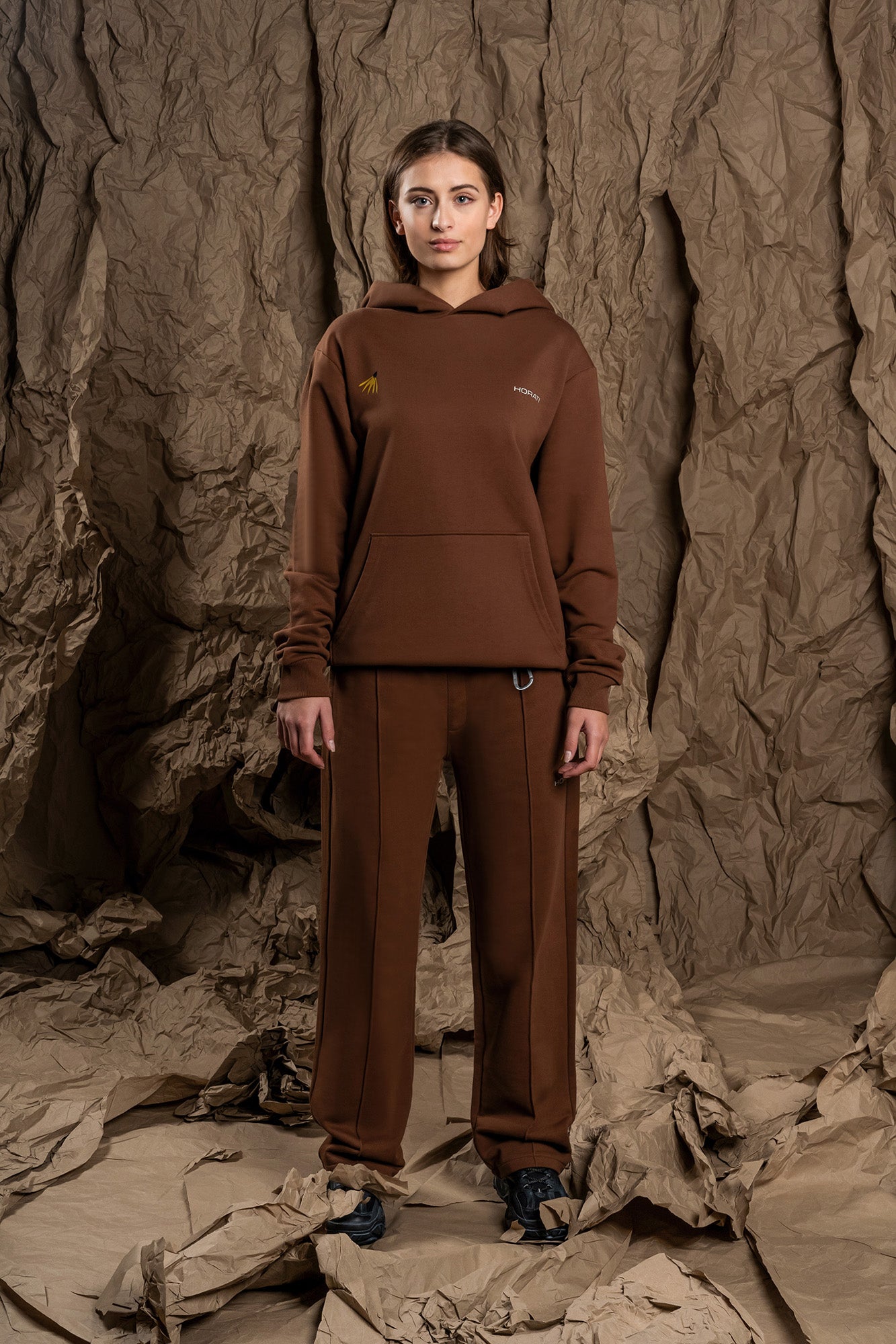 Flower Track Pants — Chocolate - HORATI