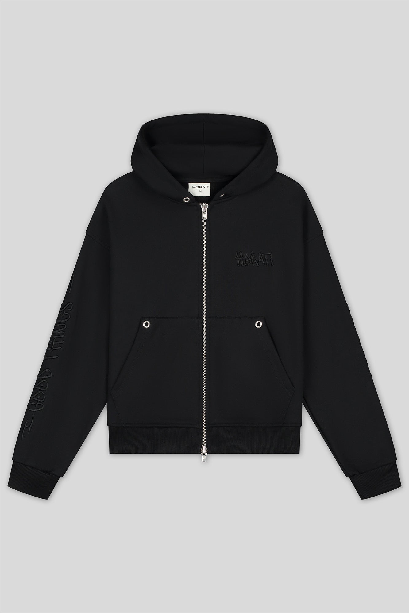 Good Things Zip Hoodie — Black - HORATI