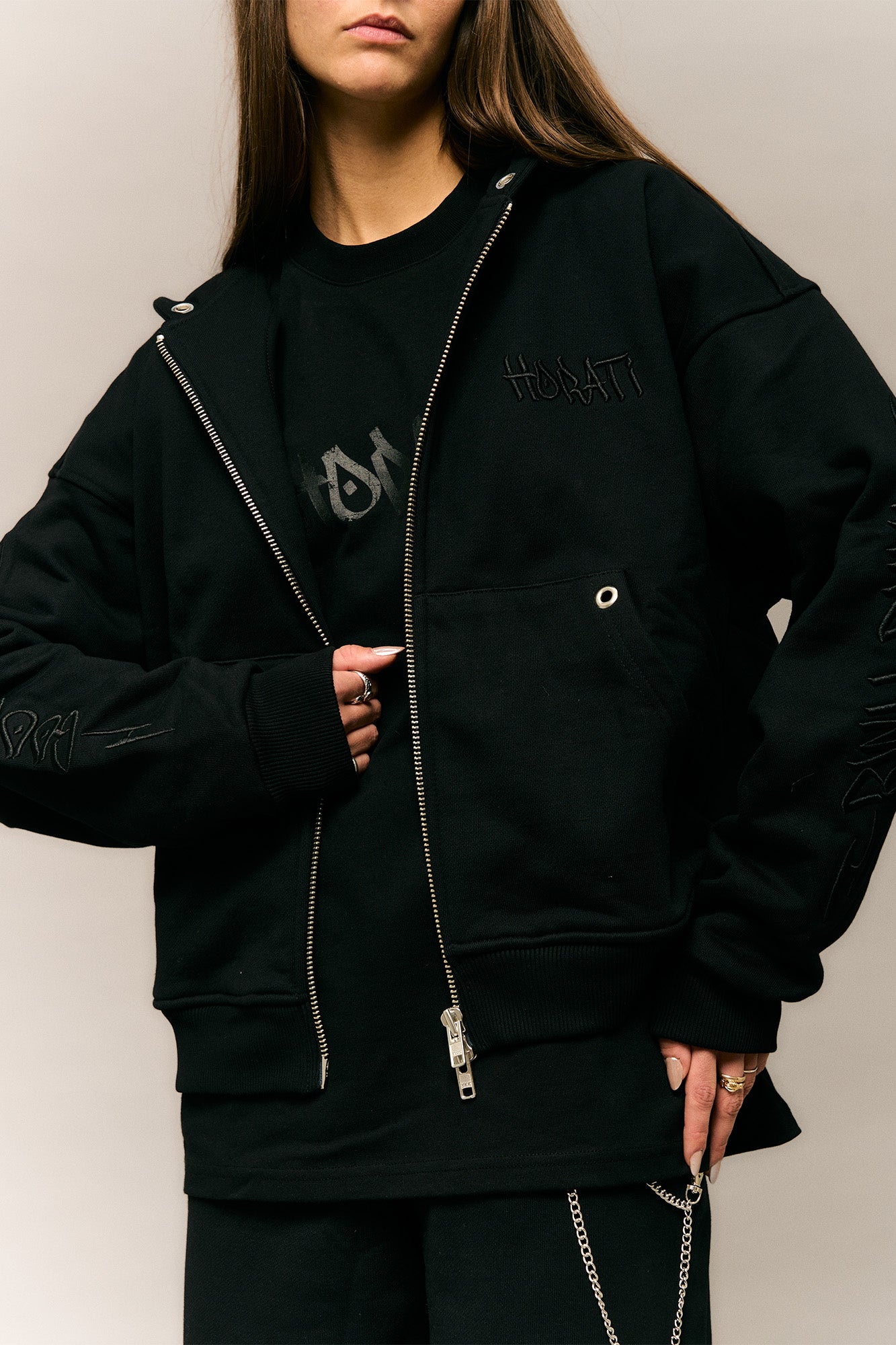 Good Things Zip Hoodie — Black - HORATI