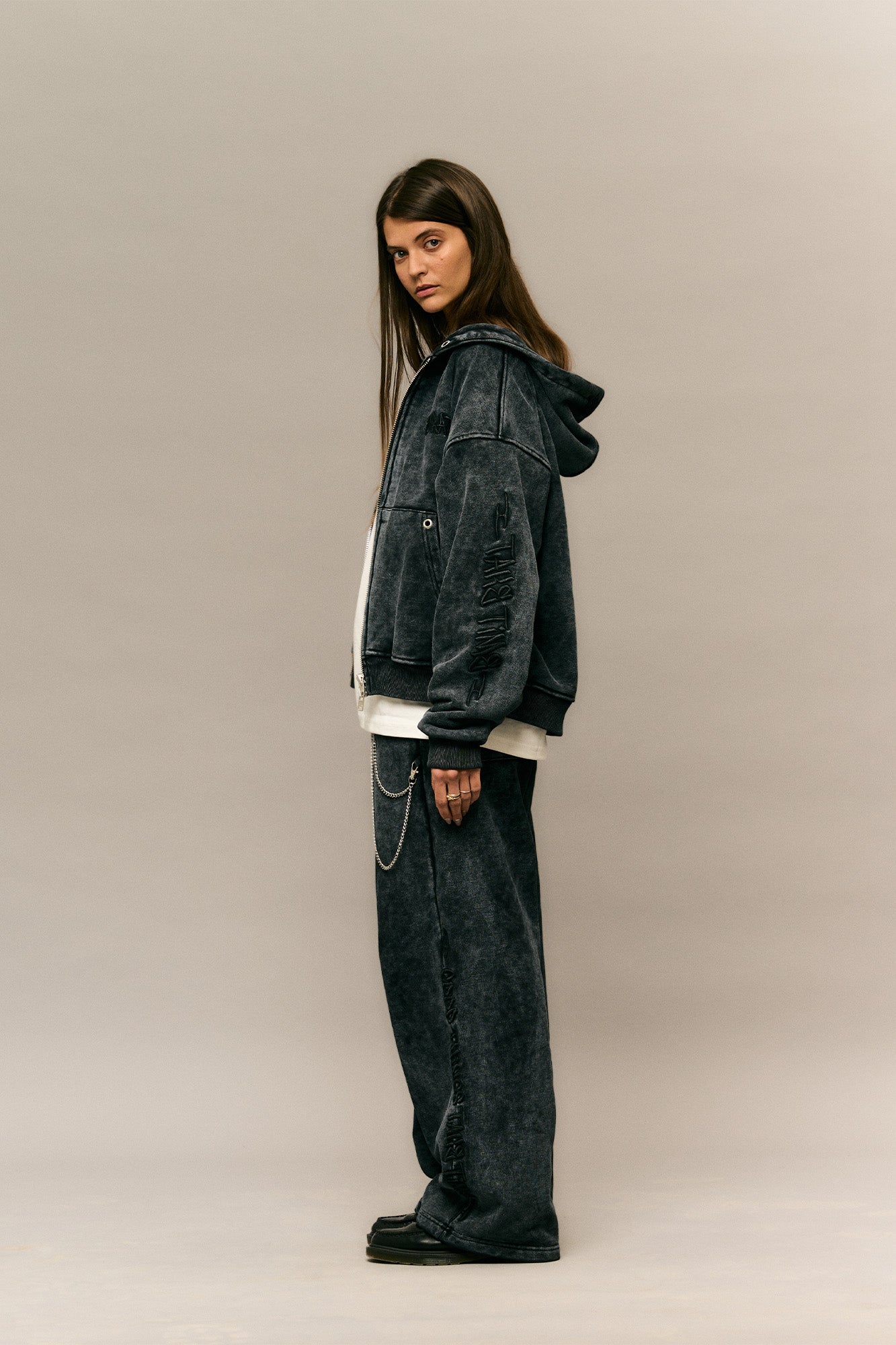 Good Things Zip Hoodie — Washed Grey - HORATI