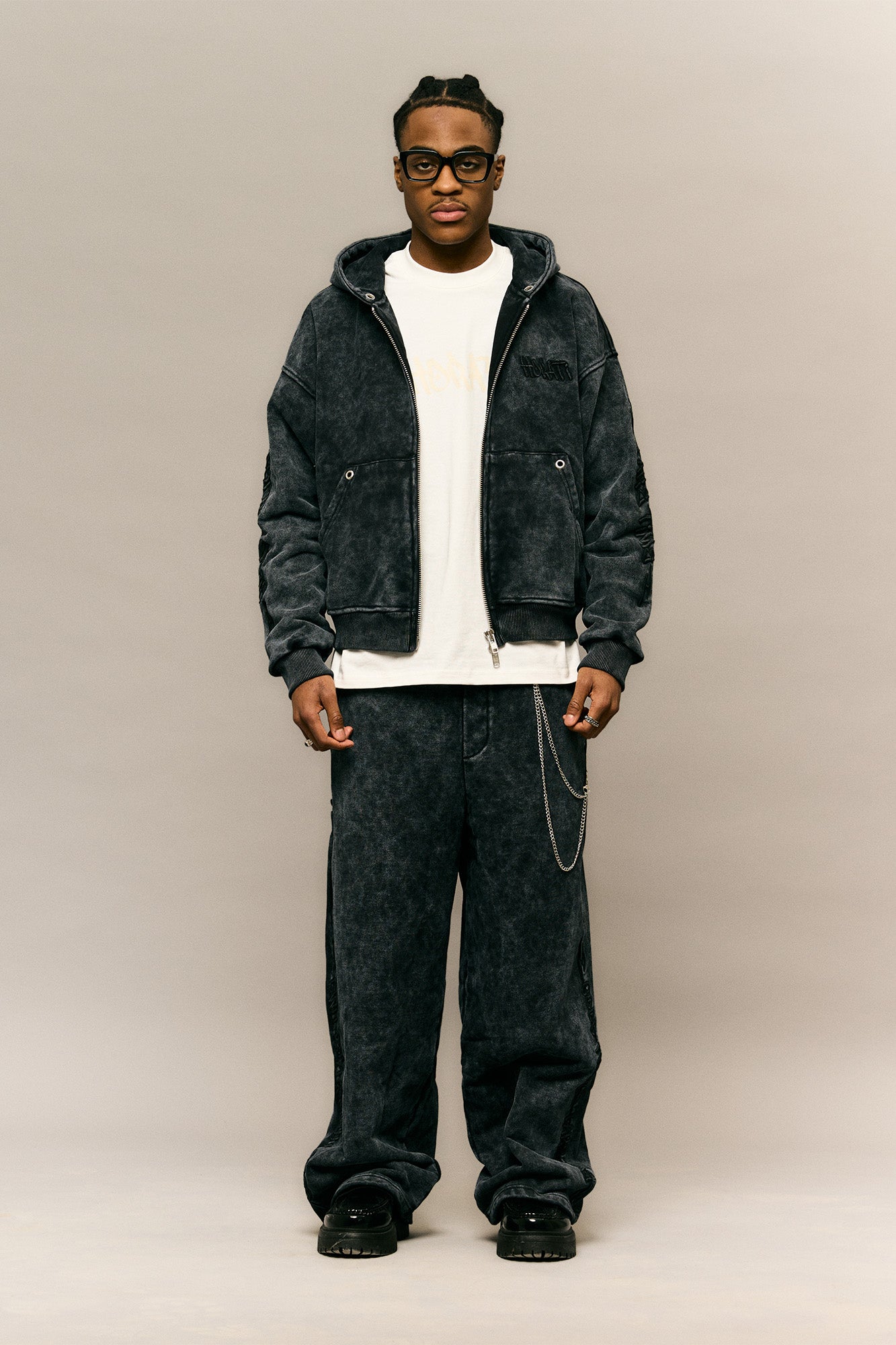 Good Things Zip Hoodie — Washed Grey - HORATI
