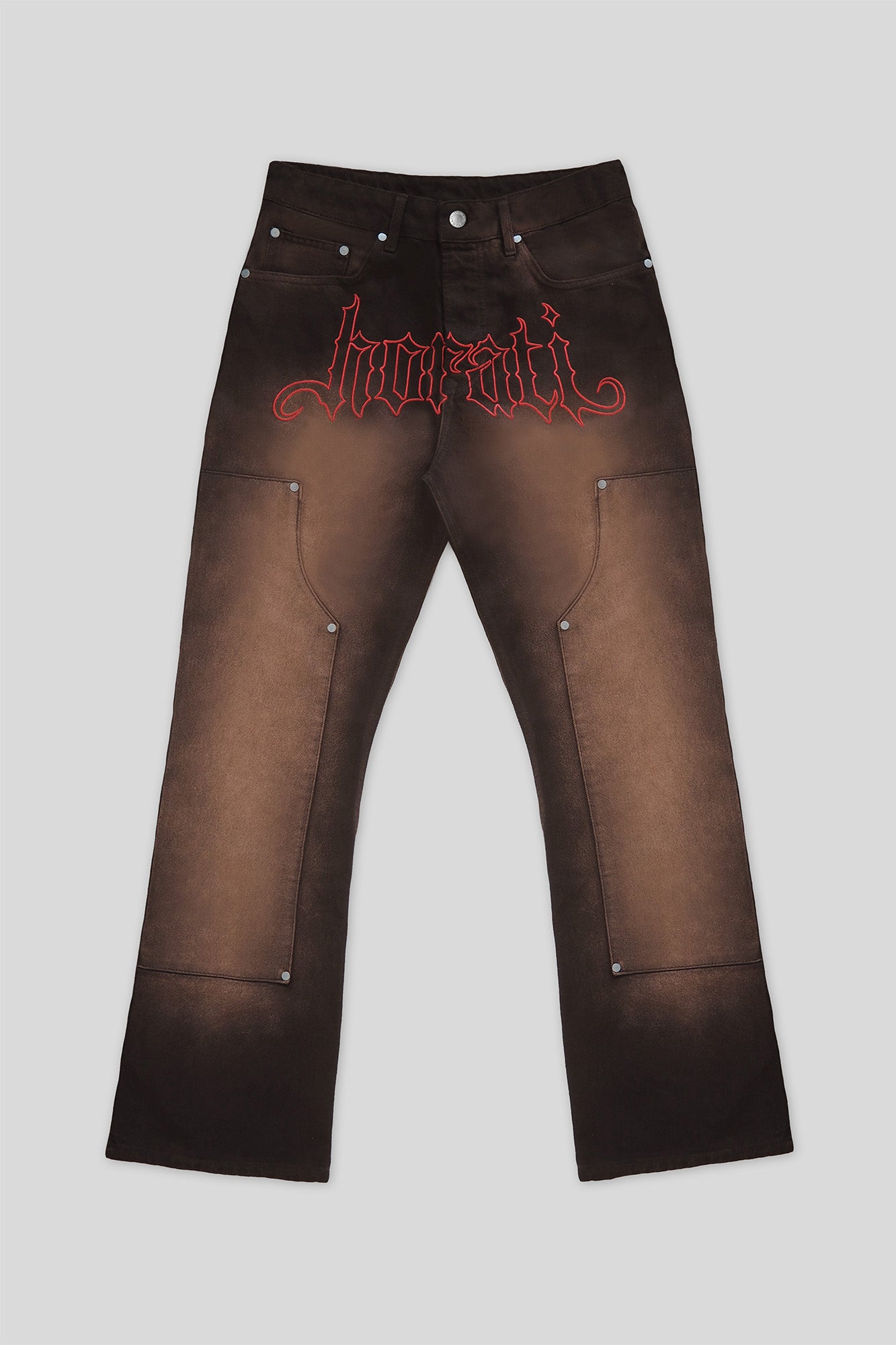 RED Flared Jeans — Black/Red - HORATI
