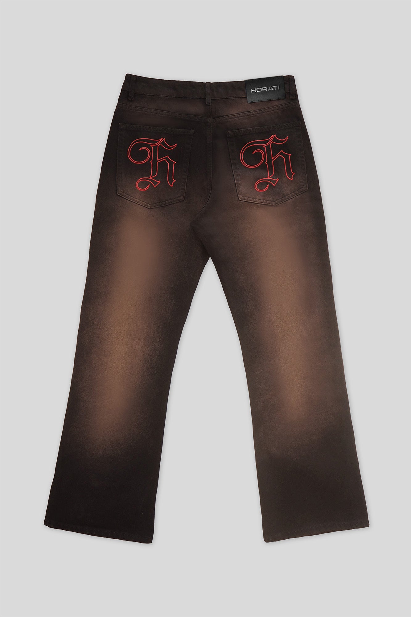 RED Flared Jeans — Black/Red - HORATI