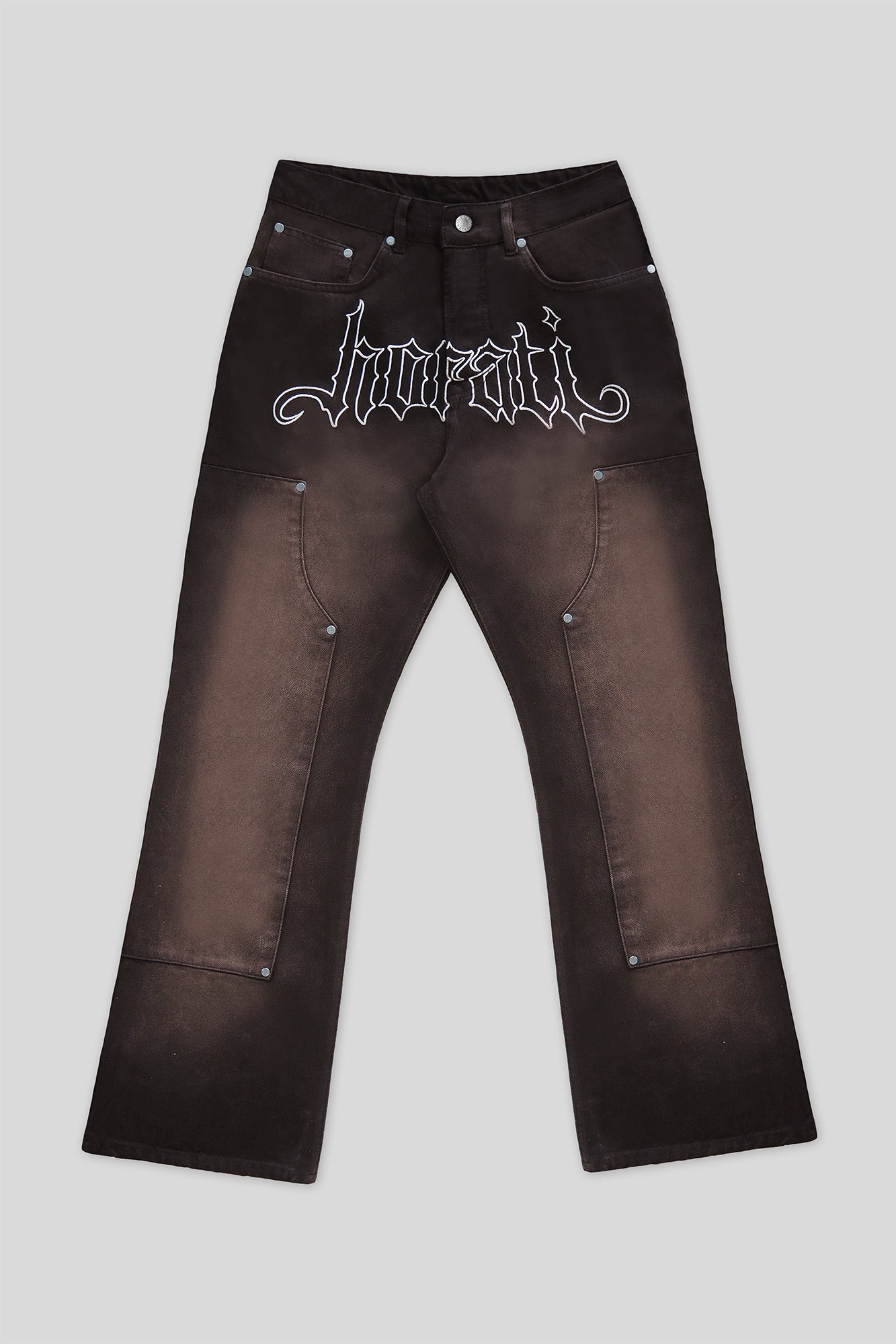 RED Flared Jeans — Black/White - HORATI