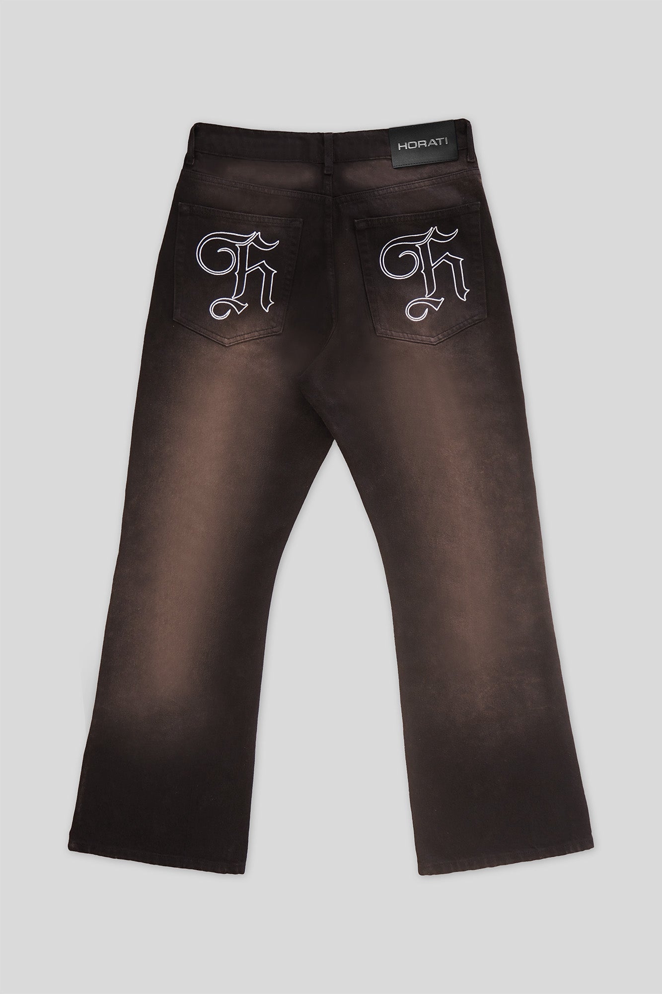 RED Flared Jeans — Black/White - HORATI