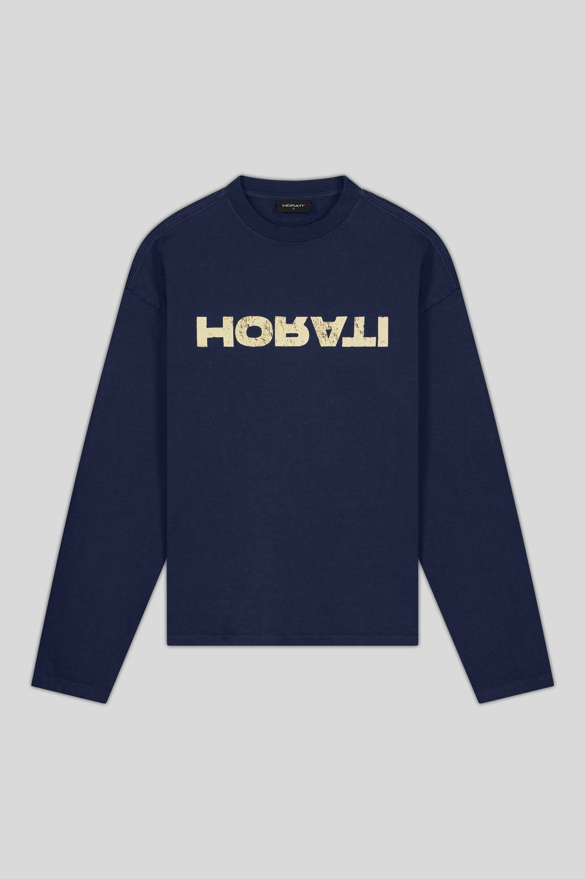 Reverse Longsleeve Tee — Navy - HORATI