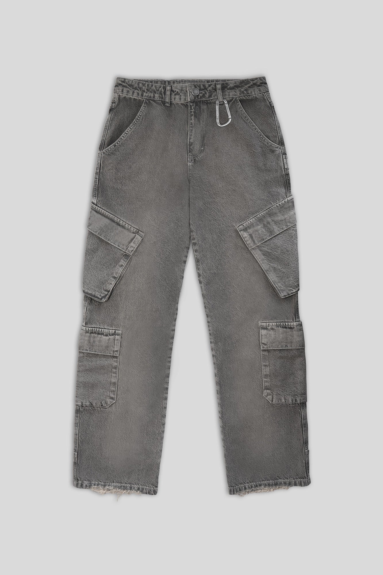 Washed Cargo Jeans — Fog Grey