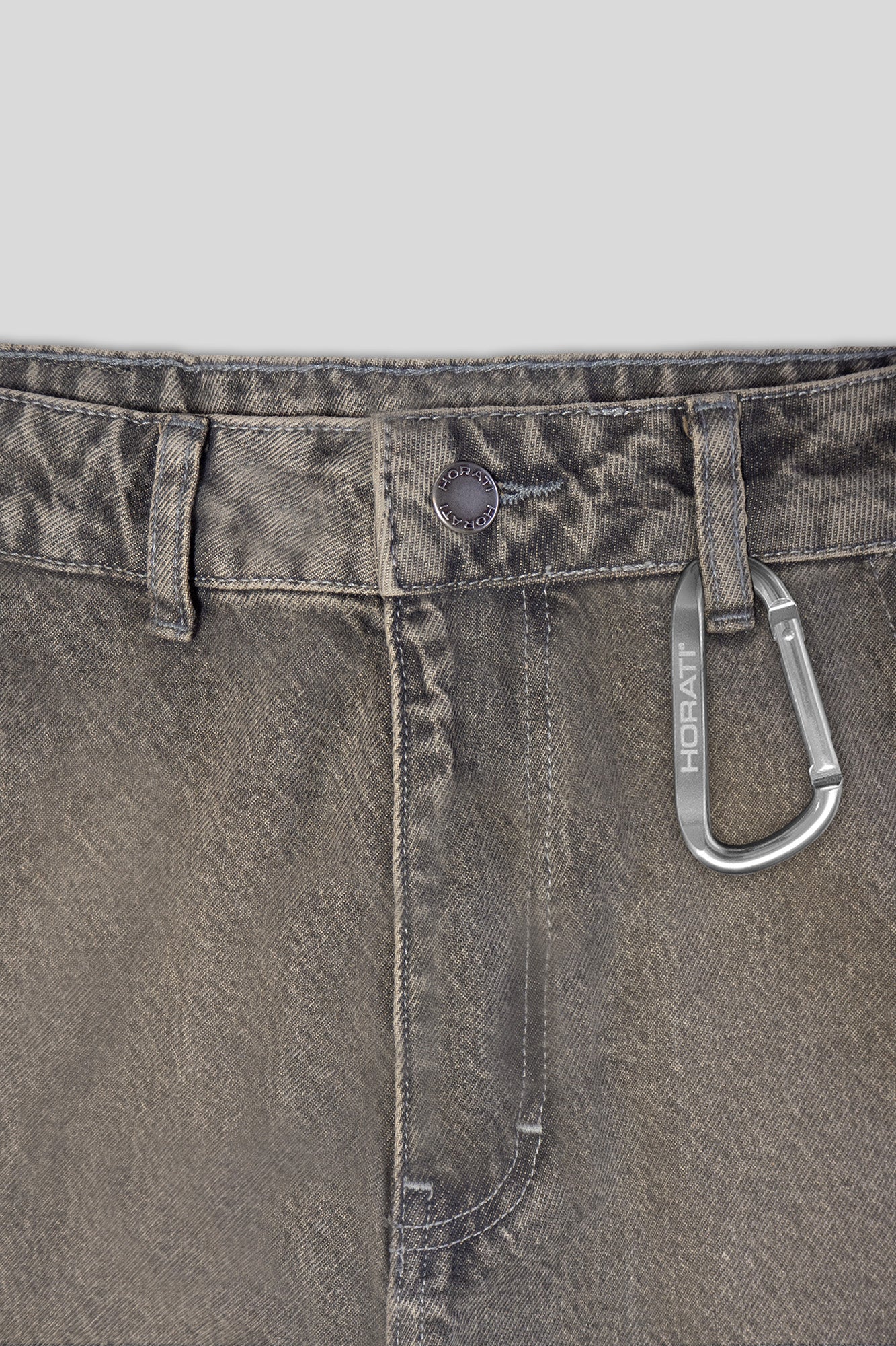 Washed Cargo Jeans — Mud Grey