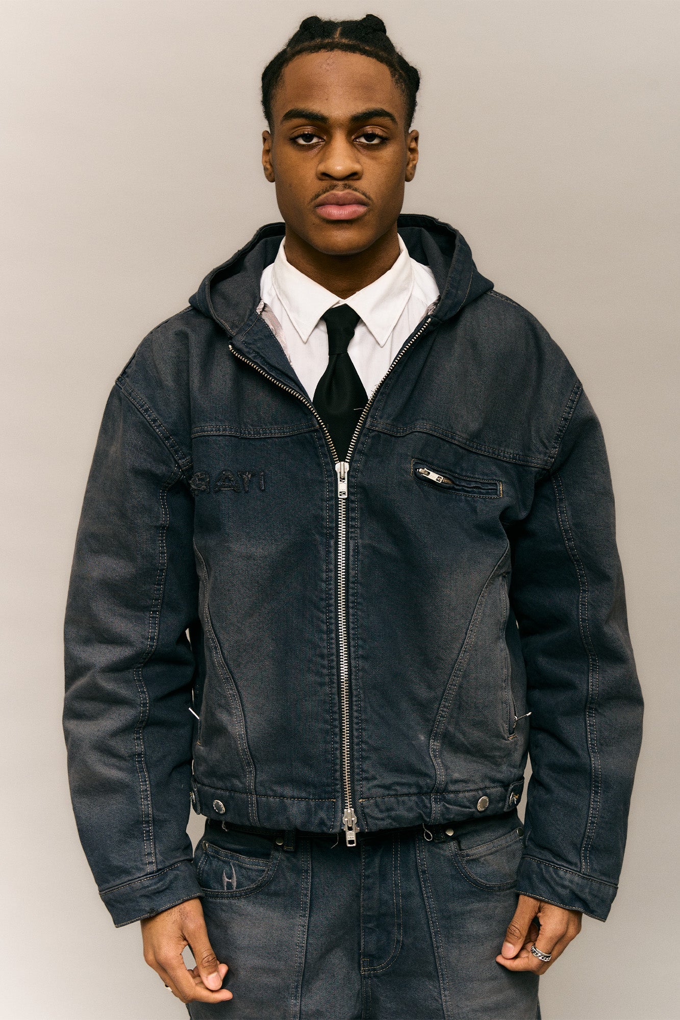 Washed Denim Set — Dark Blue - HORATI
