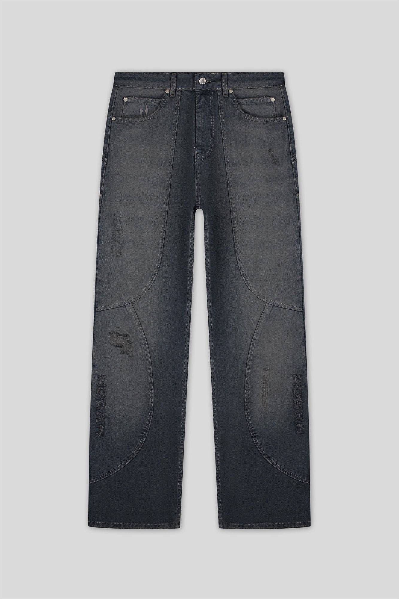 Washed Denim Jeans — Dark Blue - HORATI