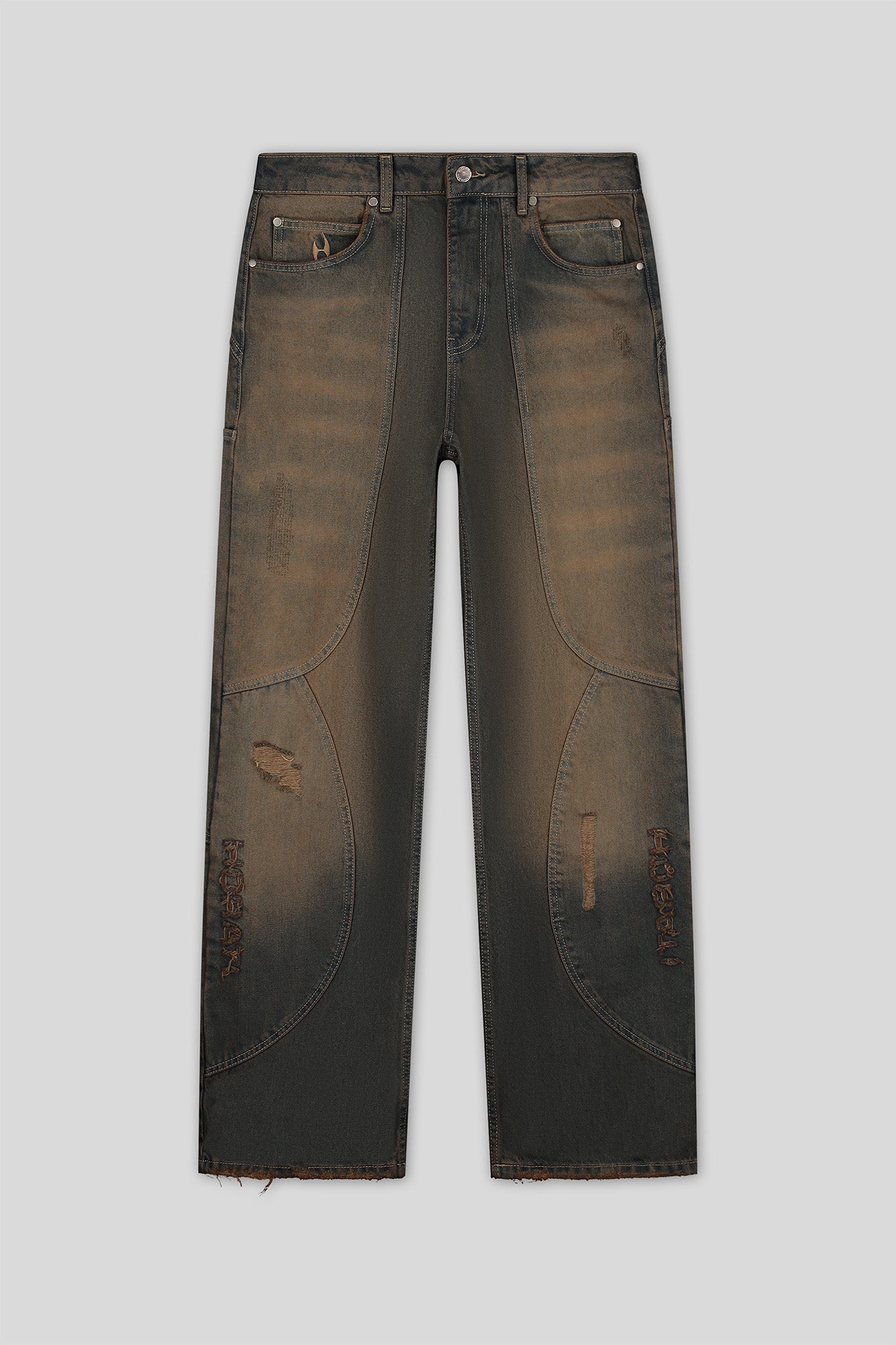 Washed Denim Jeans — Rust Brown - HORATI