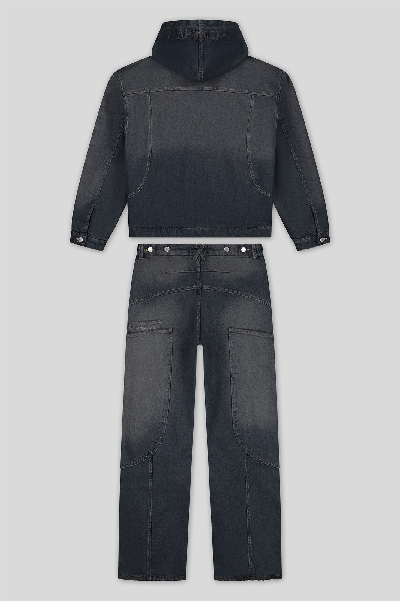 Washed Denim Set — Dark Blue - HORATI