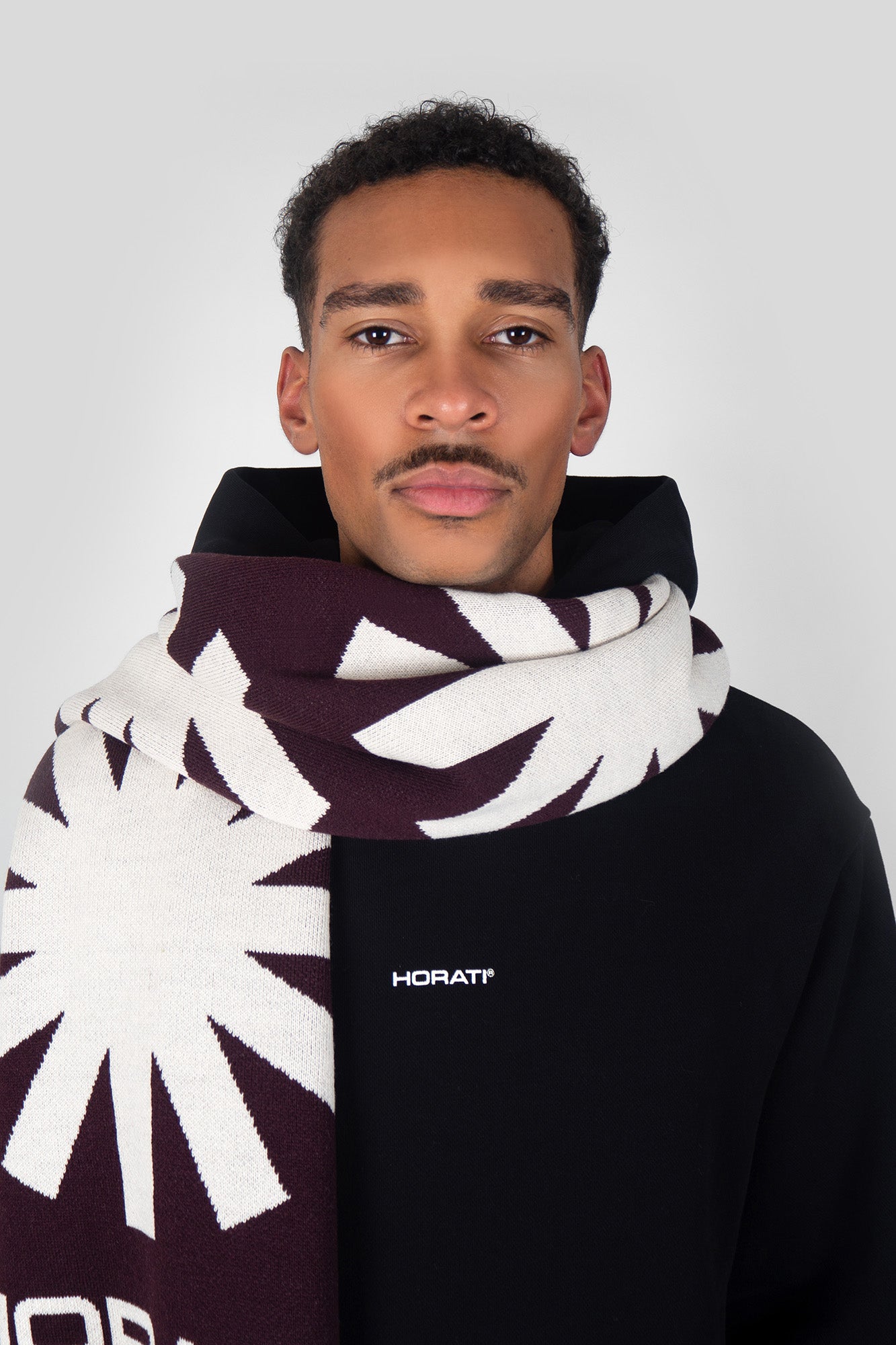 SUN Oversized Scarf Oxblood - HORATI